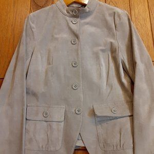 Liz Claiborne Dove Gray Suede Blazer Size M